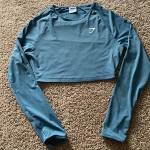 Gymshark Blue Training Long Sleeve Crop Top